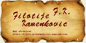 Filotije Kamenković vizit kartica